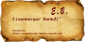 Eisenberger Benkő névjegykártya